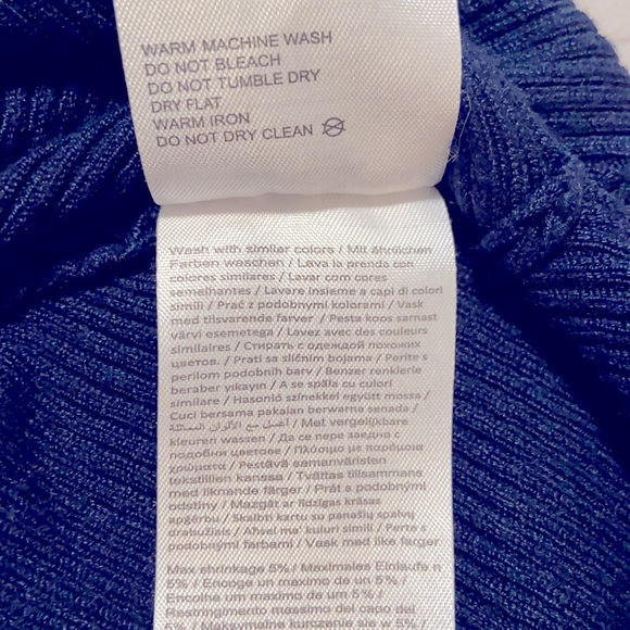 Navy Blue Ribbed Sweater Size Small - Picture 4 of 5